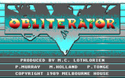 Obliterator for IBM PC/Compatibles - Title screen.
