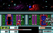 Obliterator for IBM PC/Compatibles - Attacking a large enemy.