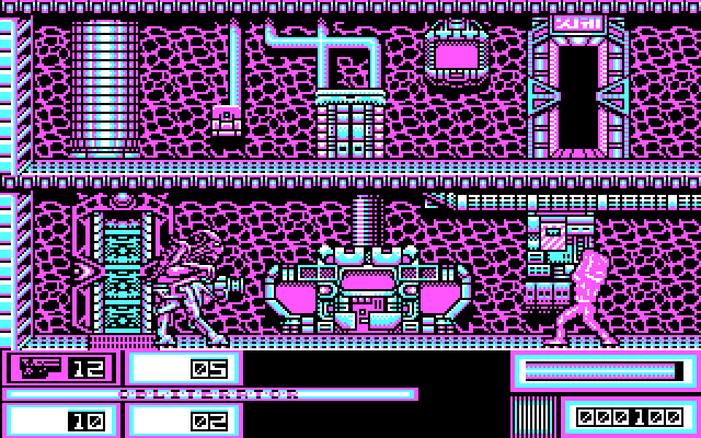 Obliterator IBM PC/Compatibles Screenshot: I've been hit!