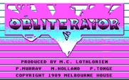 Obliterator for IBM PC/Compatibles - Title screen.