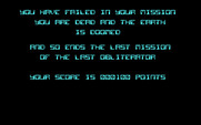 Obliterator for IBM PC/Compatibles - Game over.