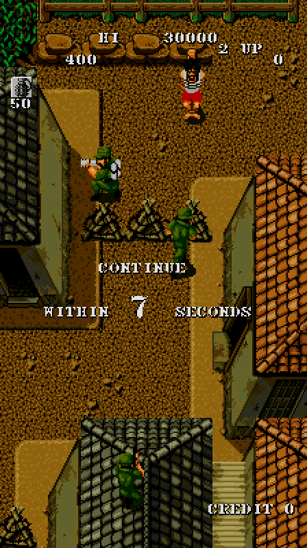 Guerrilla War Arcade Screenshot: Game over.