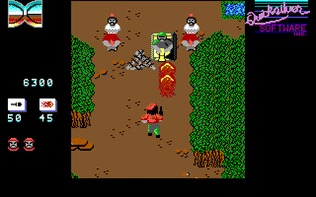 Guerrilla War IBM PC/Compatibles Screenshot: An enemy tank attacks!
