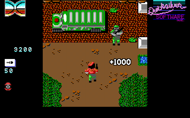 Guerrilla War IBM PC/Compatibles Screenshot: 1000 points for hostage rescue.
