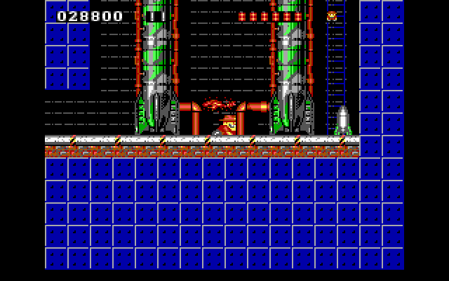 Rick Dangerous IBM PC/Compatibles Screenshot: Crawl under these flames that appear last second...