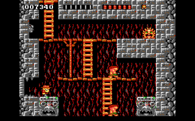 Rick Dangerous IBM PC/Compatibles Screenshot: Can I sneak past these guys?