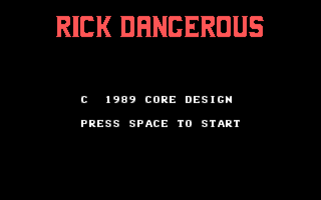 Rick Dangerous IBM PC/Compatibles Screenshot: Title screen.