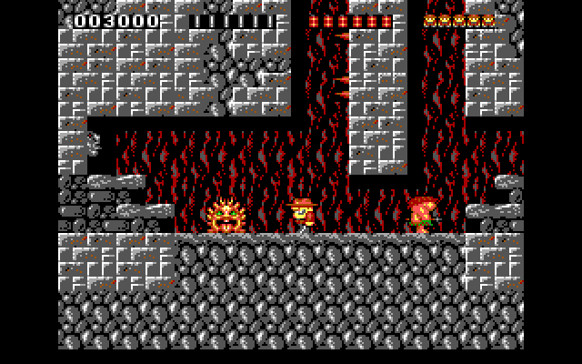 Rick Dangerous IBM PC/Compatibles Screenshot: Collect treasures, but don't get caught!
