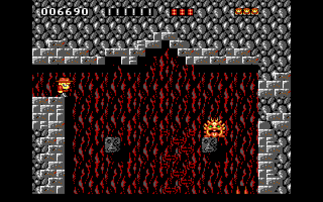 Rick Dangerous IBM PC/Compatibles Screenshot: Be careful with this tricky jump...