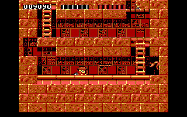 Rick Dangerous IBM PC/Compatibles Screenshot: First, you'll need to duck under some more darts.