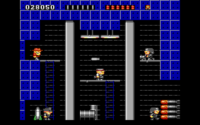 Rick Dangerous IBM PC/Compatibles Screenshot: Dodge bullets right as the level begins.