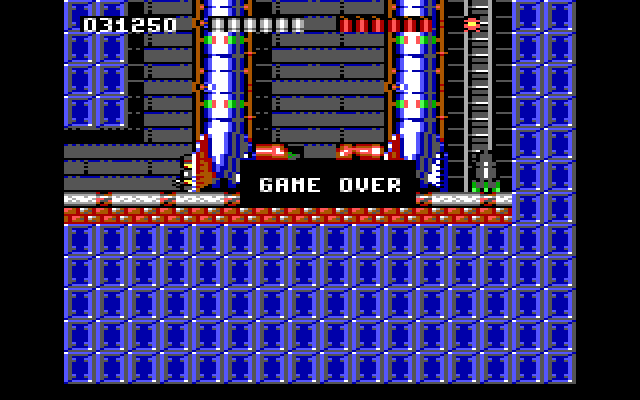 Rick Dangerous IBM PC/Compatibles Screenshot: Game over.