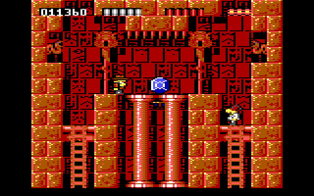 Rick Dangerous IBM PC/Compatibles Screenshot: Hmm, a mysterious gem...is it a trap?