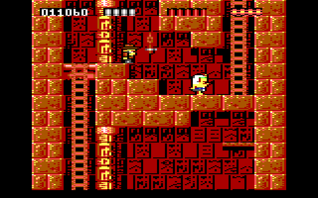 Rick Dangerous IBM PC/Compatibles Screenshot: There's a lot of ladders to climb...but be careful, some are booby trapped!