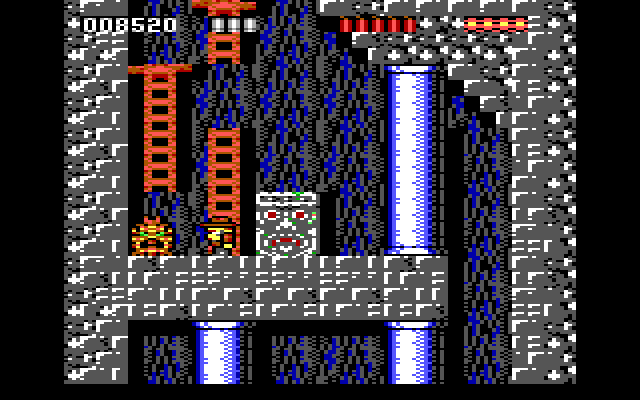 Rick Dangerous IBM PC/Compatibles Screenshot: Another treasure, and more ladders to climb...