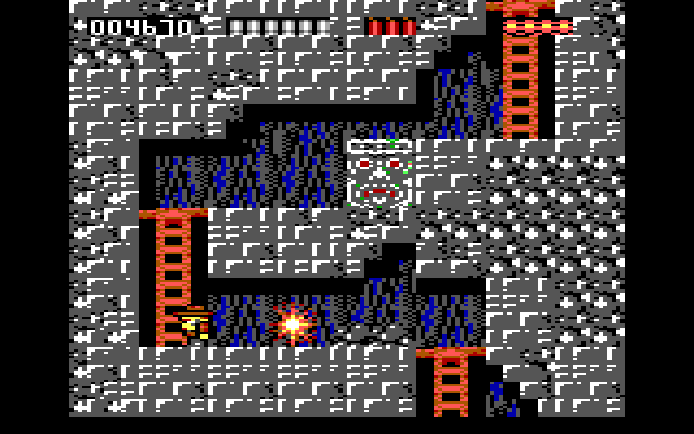 Rick Dangerous IBM PC/Compatibles Screenshot: Some obstacles can be blown up with dynamite.