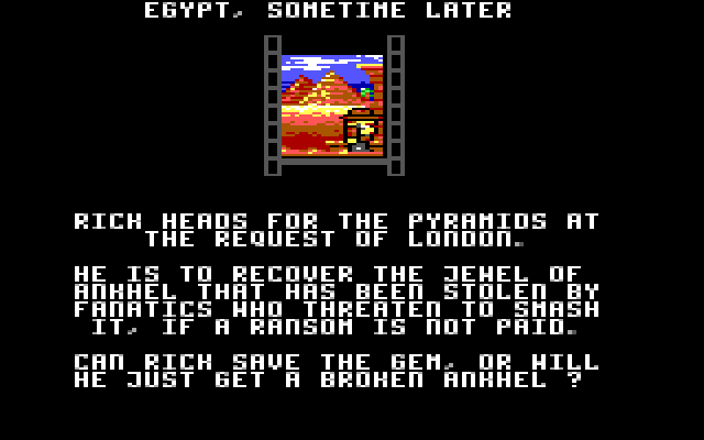 Rick Dangerous IBM PC/Compatibles Screenshot: Next, on to Egypt...