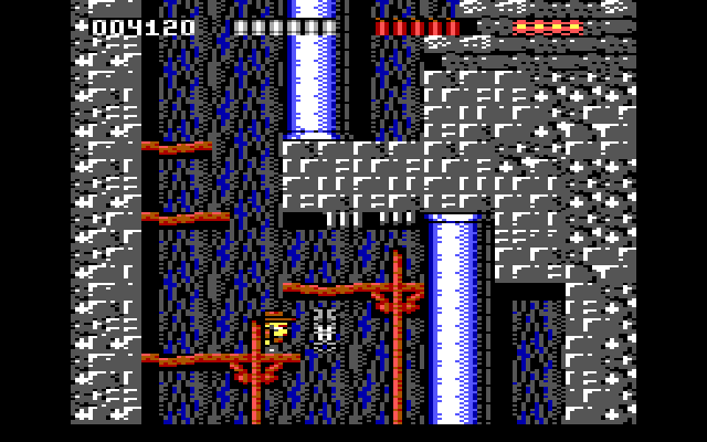Rick Dangerous IBM PC/Compatibles Screenshot: A bat blocks the path.