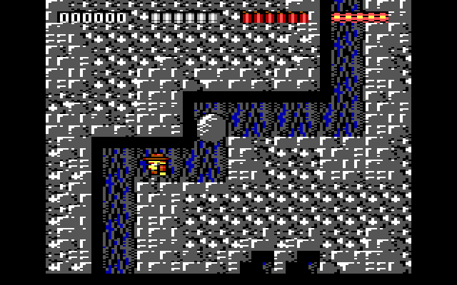 Rick Dangerous IBM PC/Compatibles Screenshot: First, I need to escape from this boulder that's chasing me!