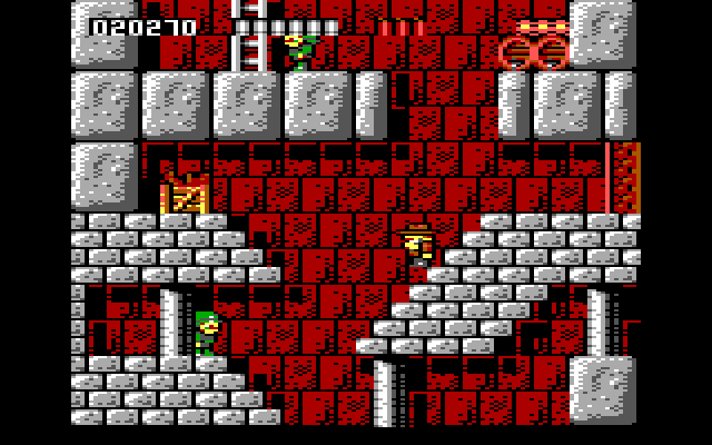 Rick Dangerous IBM PC/Compatibles Screenshot: Pick up crates to replenish ammunition.