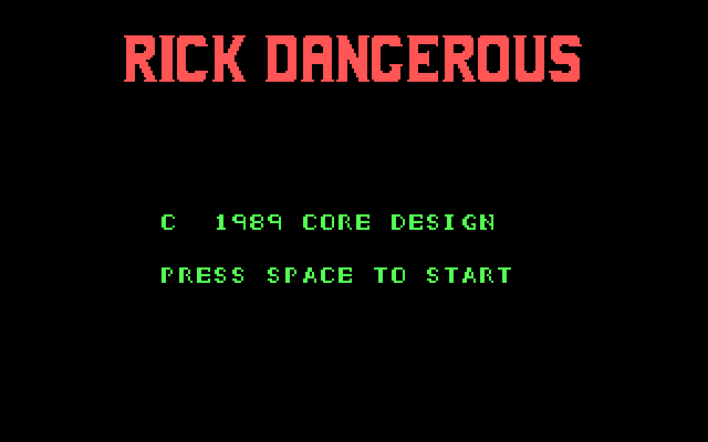 Rick Dangerous IBM PC/Compatibles Screenshot: Title screen.