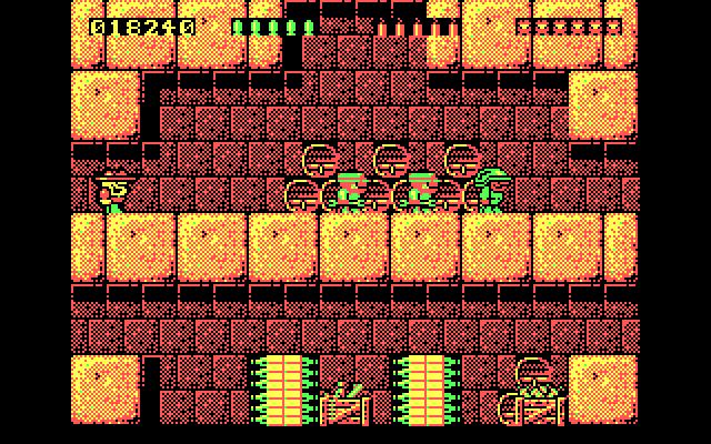 Rick Dangerous IBM PC/Compatibles Screenshot: I'll need to shoot or blast my way past these guys...
