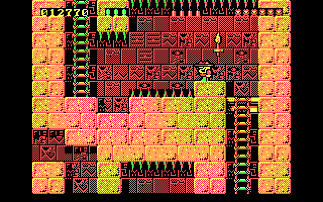 Rick Dangerous IBM PC/Compatibles Screenshot: Don't land on these spikes!