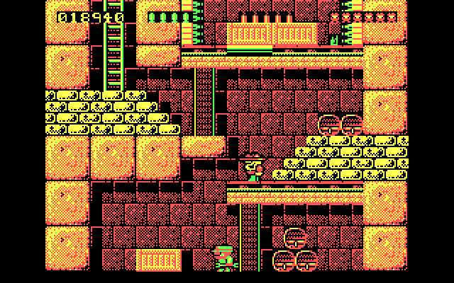 Rick Dangerous IBM PC/Compatibles Screenshot: A guard paces back and forth...