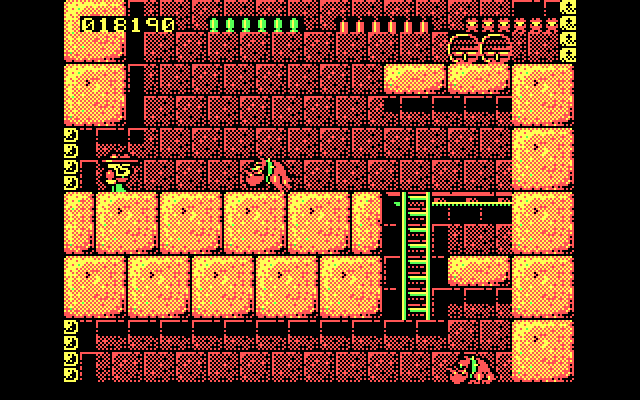Rick Dangerous IBM PC/Compatibles Screenshot: A dog is approaching, think quick!