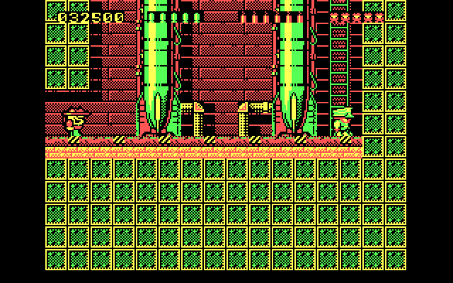Rick Dangerous IBM PC/Compatibles Screenshot: Be careful, these missiles are well guarded!