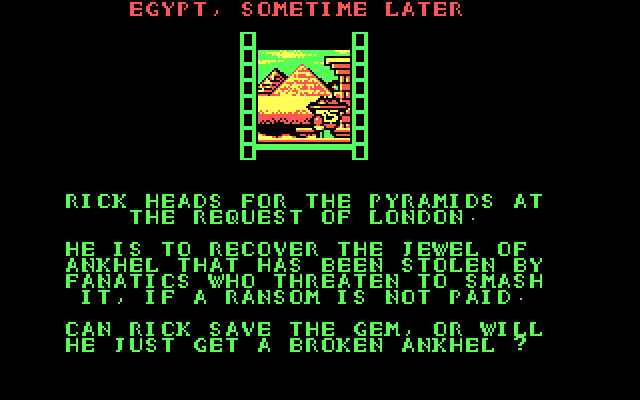 Rick Dangerous IBM PC/Compatibles Screenshot: The next mission begins...