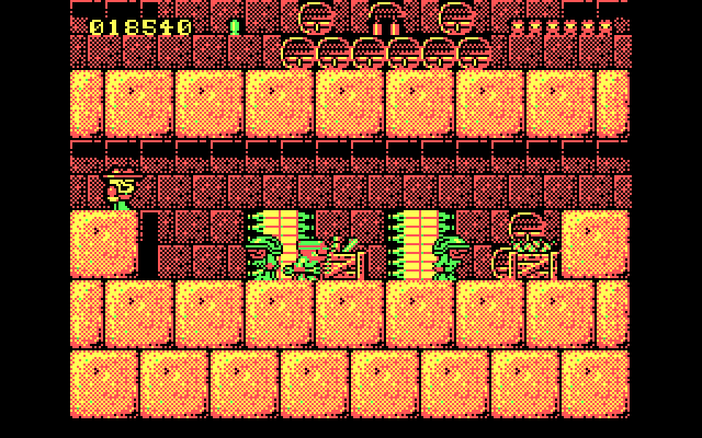 Rick Dangerous IBM PC/Compatibles Screenshot: Here's some more trouble to avoid...