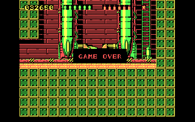 Rick Dangerous IBM PC/Compatibles Screenshot: Game over.