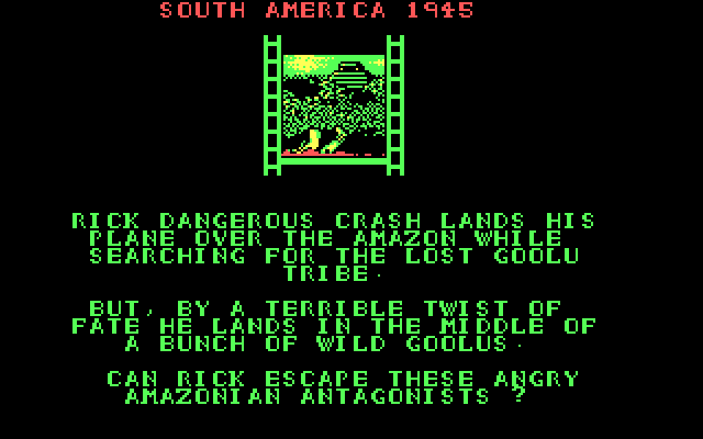 Rick Dangerous IBM PC/Compatibles Screenshot: The first mission overview.