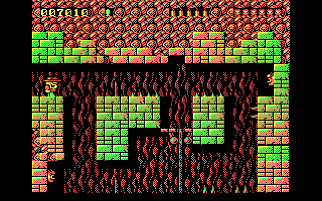 Rick Dangerous IBM PC/Compatibles Screenshot: A tricky, puzzle-like room...