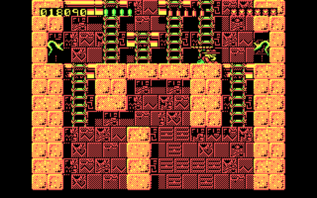 Rick Dangerous IBM PC/Compatibles Screenshot: A tricky set of ladders...