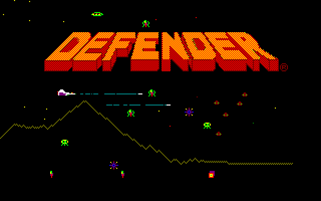 Revenge of Defender IBM PC/Compatibles Screenshot: Title screen 1.