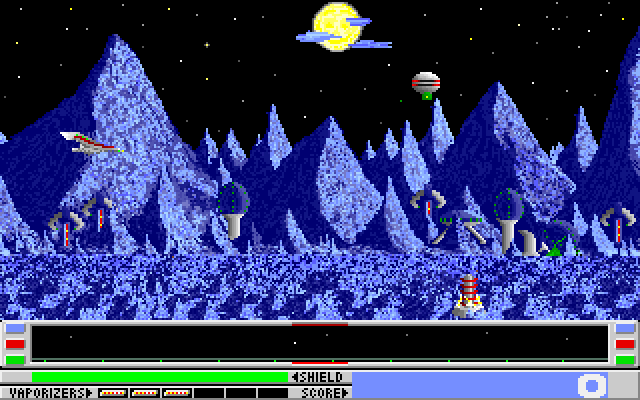 Revenge of Defender IBM PC/Compatibles Screenshot: Game start.