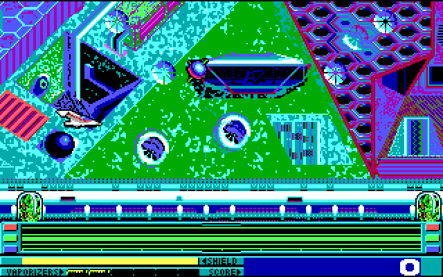Revenge of Defender IBM PC/Compatibles Screenshot: Each level has a different theme.