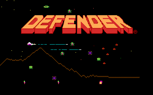 Revenge of Defender IBM PC/Compatibles Screenshot: Title screen 1.