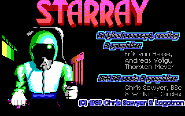 Revenge of Defender IBM PC/Compatibles Screenshot: Title screen (European release).