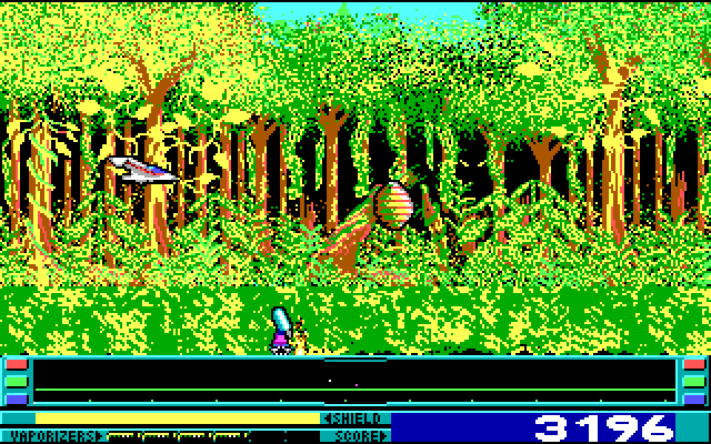 Revenge of Defender IBM PC/Compatibles Screenshot: Avoid the hornets nest!