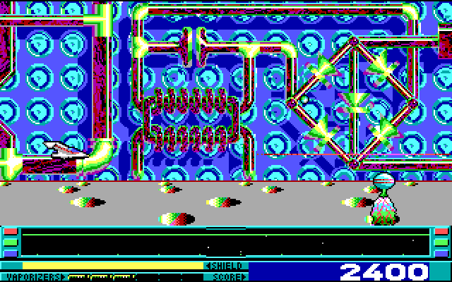 Revenge of Defender IBM PC/Compatibles Screenshot: One of my installations is under attack!