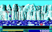 Revenge of Defender for IBM PC/Compatibles - The blue sphere is a power up, collect that!