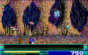 Revenge of Defender for IBM PC/Compatibles - Don't crash into rocks on this level.