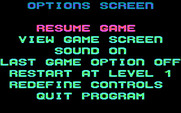 Revenge of Defender for IBM PC/Compatibles - Game options screen.