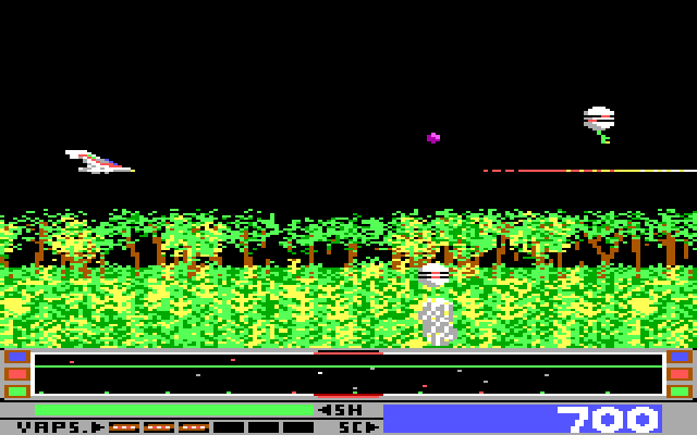 Revenge of Defender IBM PC/Compatibles Screenshot: One of my installations is under attack!