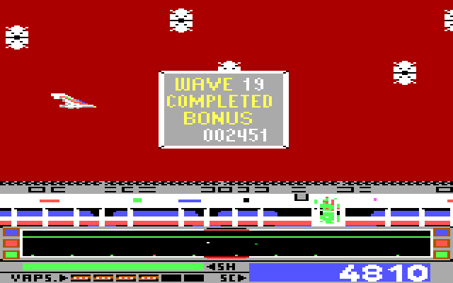 Revenge of Defender IBM PC/Compatibles Screenshot: Level completed!