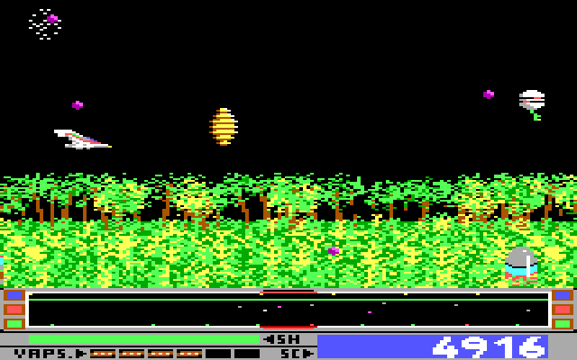 Revenge of Defender IBM PC/Compatibles Screenshot: Be careful of these beehives...