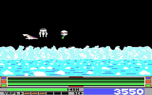 Revenge of Defender IBM PC/Compatibles Screenshot: Narrowly missed a collision!